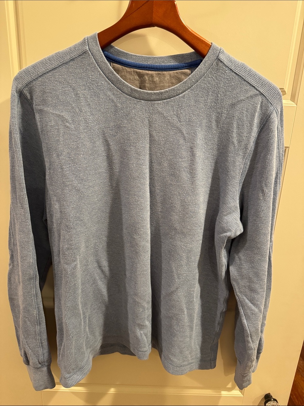 Banana Republic Blue Waffle Knit Long Sleeve Top